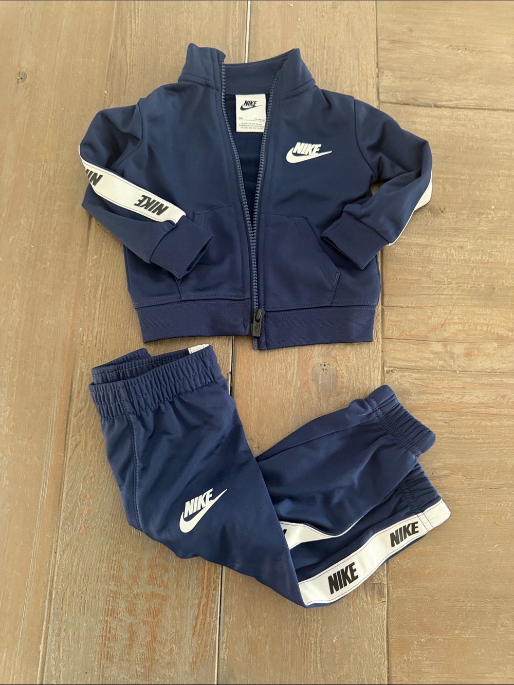 Nike Navy and White Toddler Track Jacket & Joggers Set